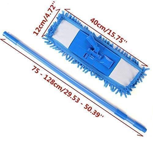 Wet & Dry Microfiber Flat Mop with Telescopic Handle – 360° Rotating Floor Cleaning Mop