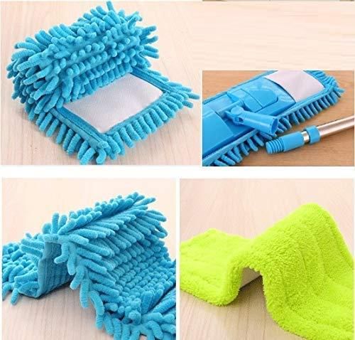Wet & Dry Microfiber Flat Mop with Telescopic Handle – 360° Rotating Floor Cleaning Mop