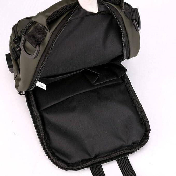 Sling Bag with USB Charging Port – Waterproof Nylon Crossbody Backpack for Travel & Daily Use