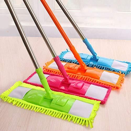 Wet & Dry Microfiber Flat Mop with Telescopic Handle – 360° Rotating Floor Cleaning Mop