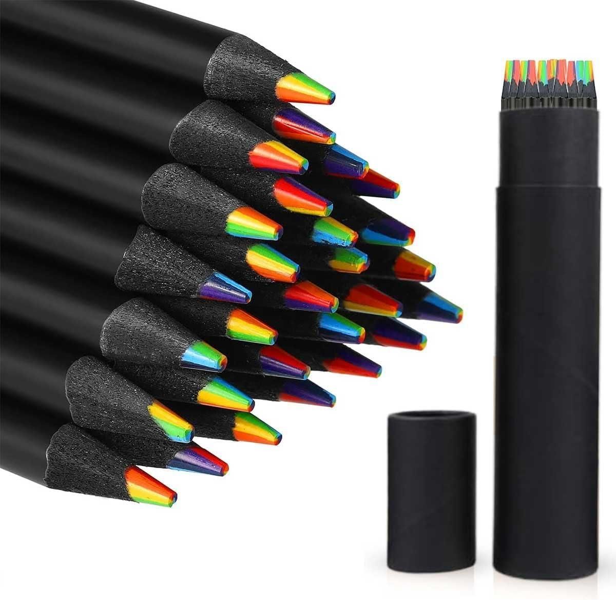 12-Piece Rainbow Pencils – Multicolor Pre-Sharpened Sketching & Writing Set