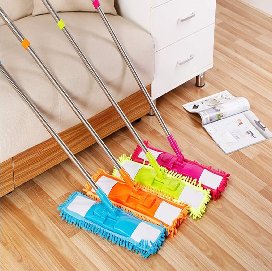 Wet & Dry Microfiber Flat Mop with Telescopic Handle – 360° Rotating Floor Cleaning Mop