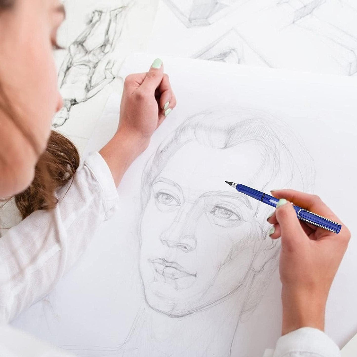 Everlasting Inkless Metal Pencils – Reusable, Erasable Writing Pens with Replaceable Nibs (Pack of 4)