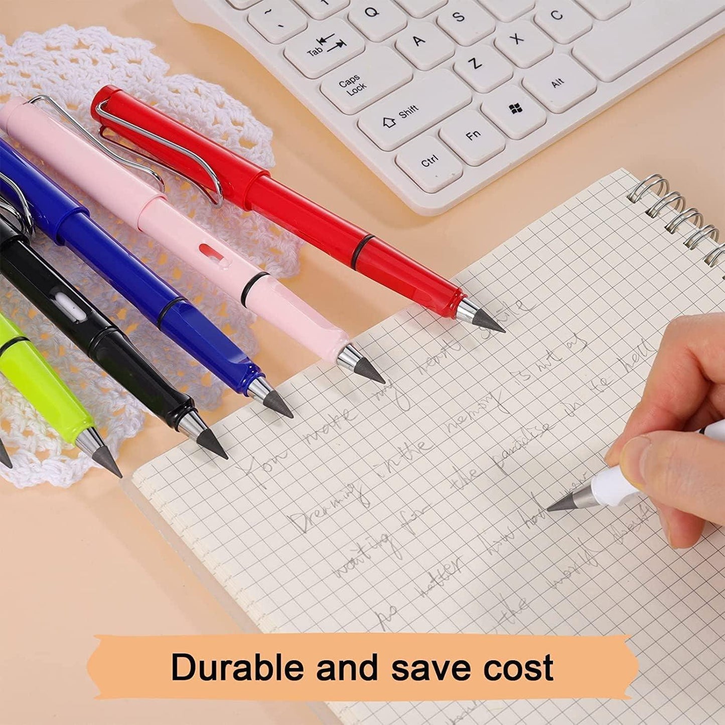 Everlasting Inkless Metal Pencils – Reusable, Erasable Writing Pens with Replaceable Nibs (Pack of 4)