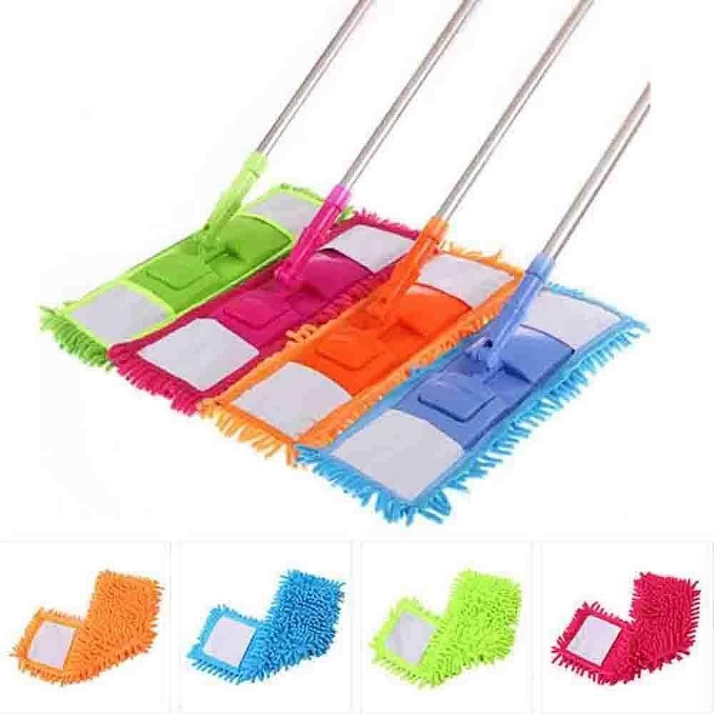 Wet & Dry Microfiber Flat Mop with Telescopic Handle – 360° Rotating Floor Cleaning Mop