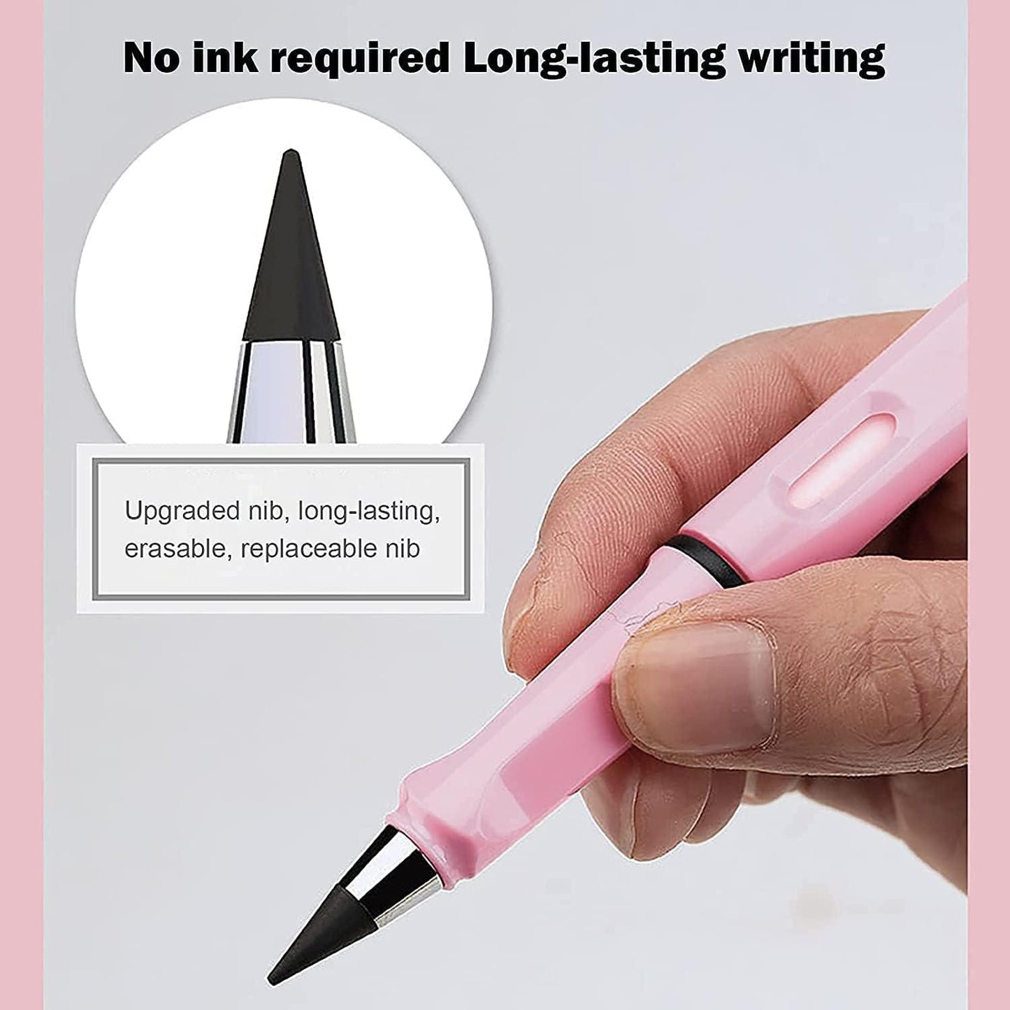 Everlasting Inkless Metal Pencils – Reusable, Erasable Writing Pens with Replaceable Nibs (Pack of 4)