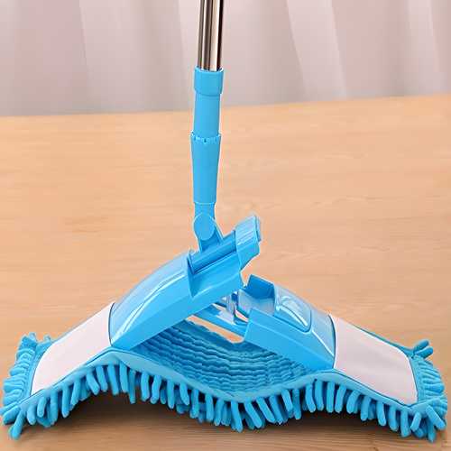 Wet & Dry Microfiber Flat Mop with Telescopic Handle – 360° Rotating Floor Cleaning Mop