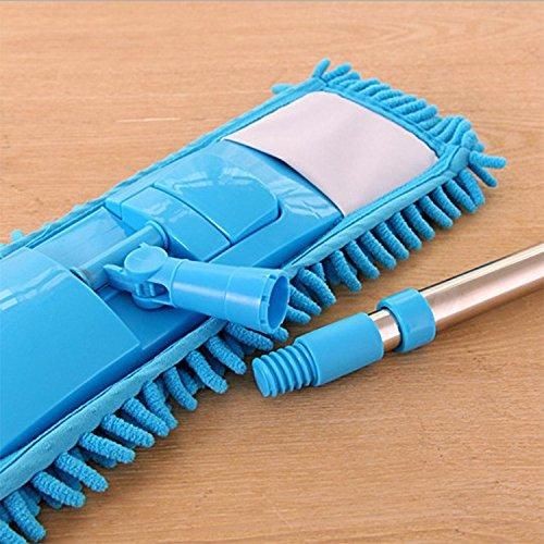 Wet & Dry Microfiber Flat Mop with Telescopic Handle – 360° Rotating Floor Cleaning Mop