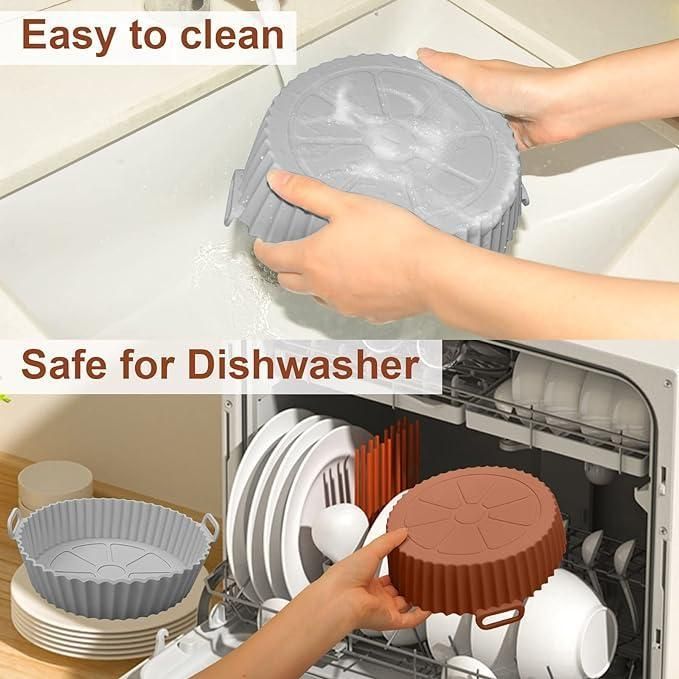 Reusable Silicone Air Fryer Baking Tray – Heat-Resistant, Non-Stick Mold (1 Pc)