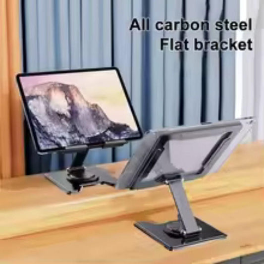 Rotating Base Tablet Stand – 360° Carbon Steel Adjustable Holder for Desk & Table