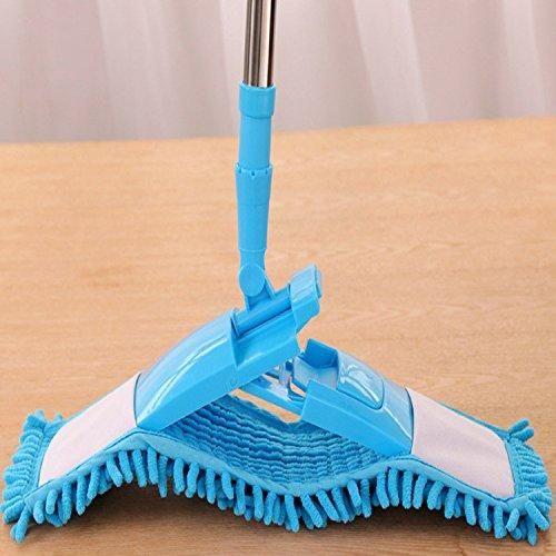 Wet & Dry Microfiber Flat Mop with Telescopic Handle – 360° Rotating Floor Cleaning Mop
